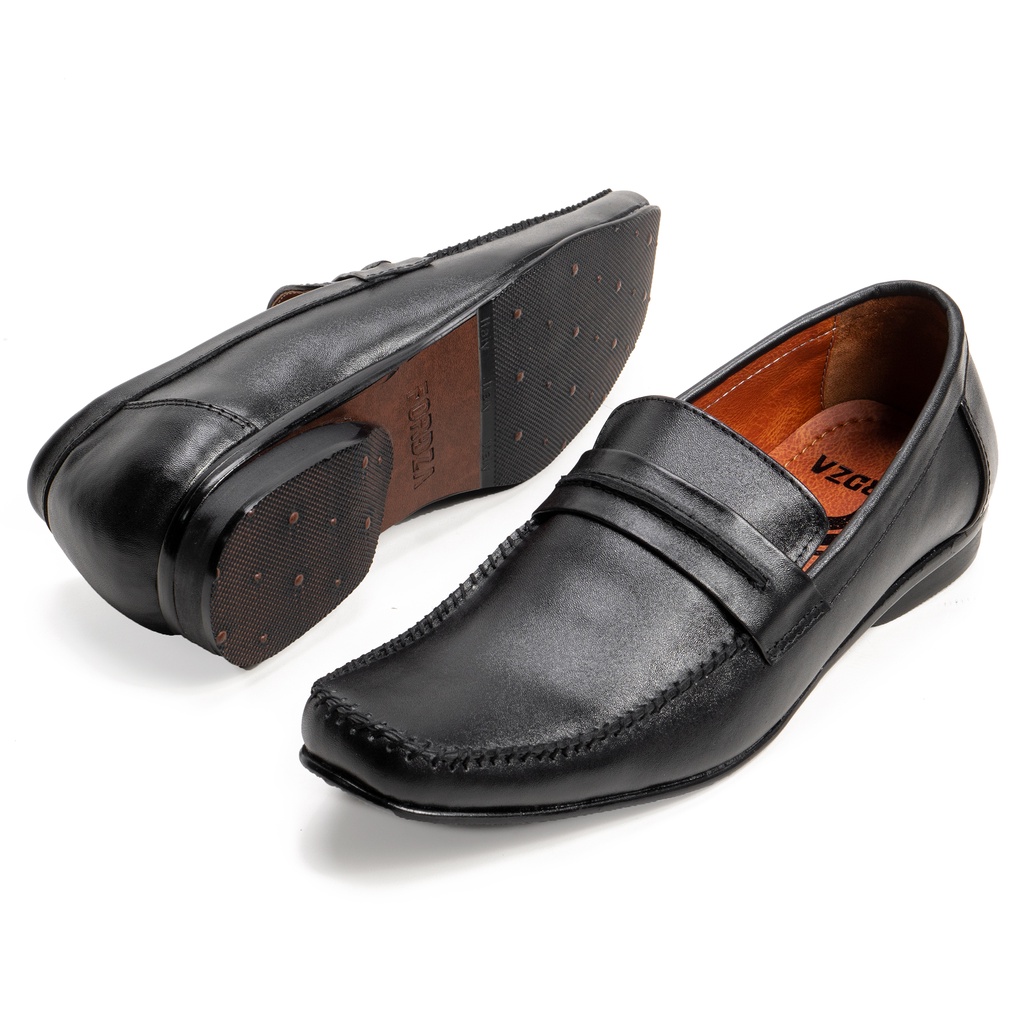 Sepatu Pantofel Slip On Pria Formal Kulit Asli M9604