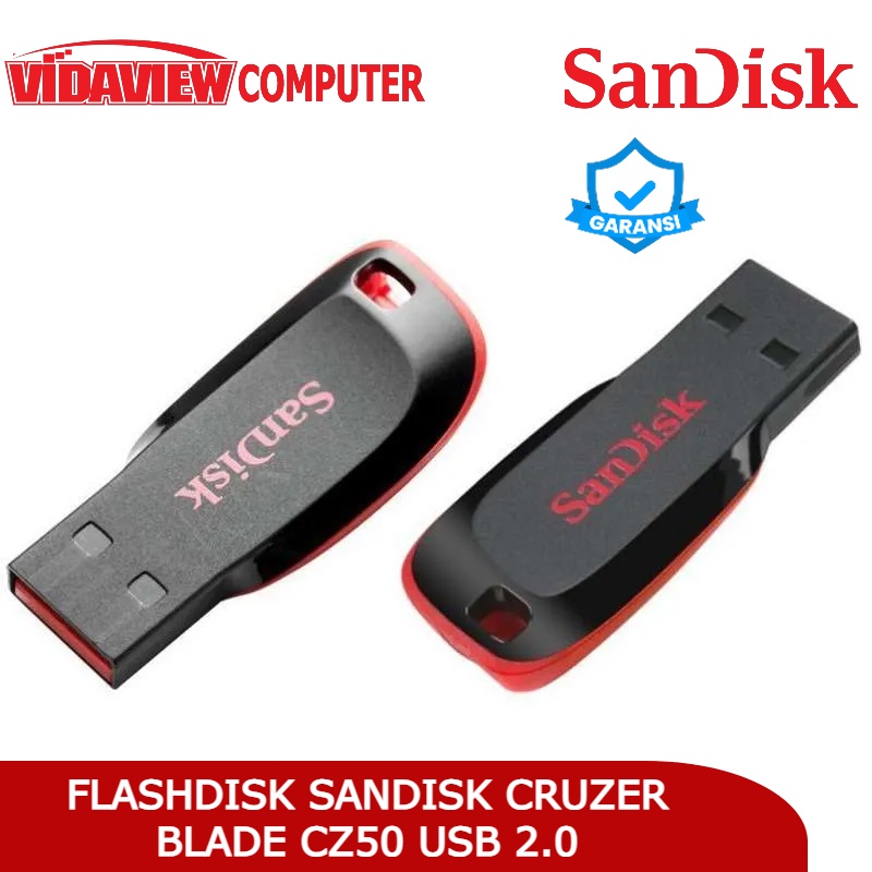 FD SANDISK CZ50 CRUZER BLADE USB 2.0 8GB/16GB/32GB/64GB/128GB BERGARANSI RESMI