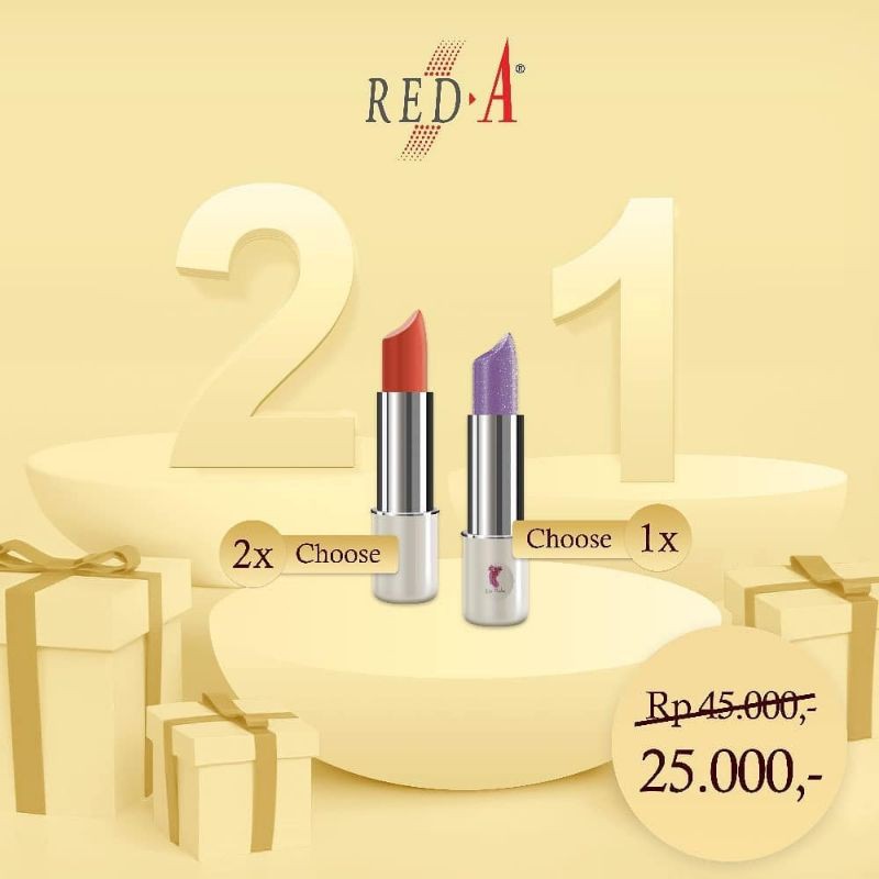 Paket Lipstick Lip Balm Red A Cosmetics