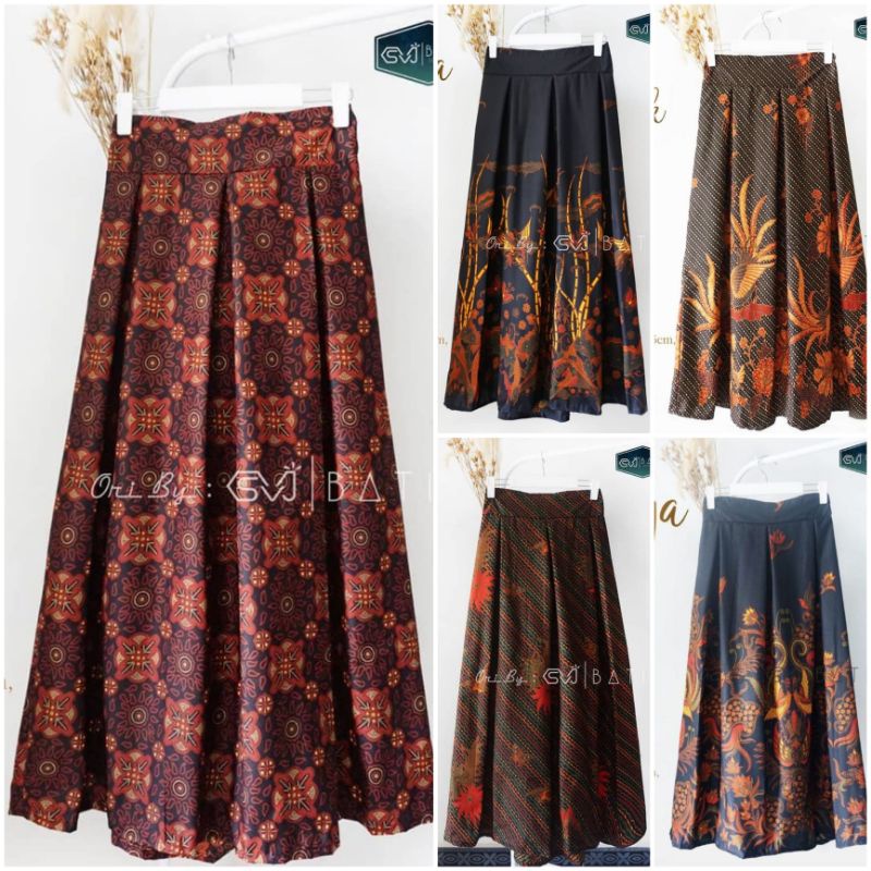 ROK BATIK PANJANG WARNA HITAM COKLAT UNGGUL JAYA