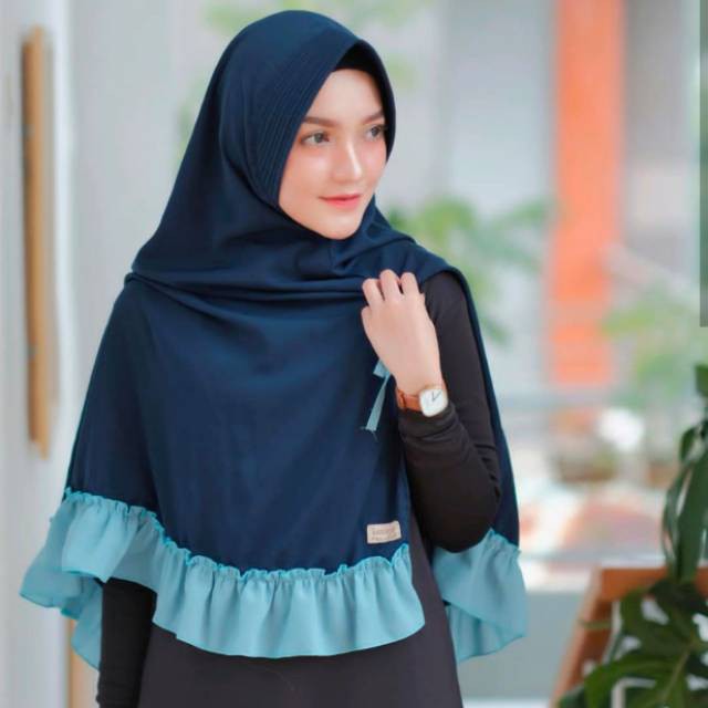 Khimar Kikis Kombinasi / Khimar Kikis Hijab Instan / Kikis Murah Jilbab wolfis size 80x110cm-1