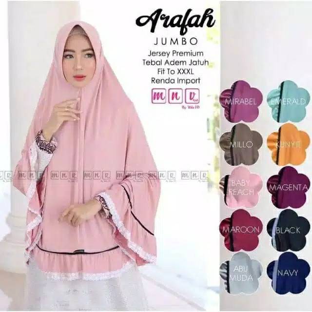 TERLARIS...!!! JILBAB INSTAN JUMBO ARAFAH RENDA-1