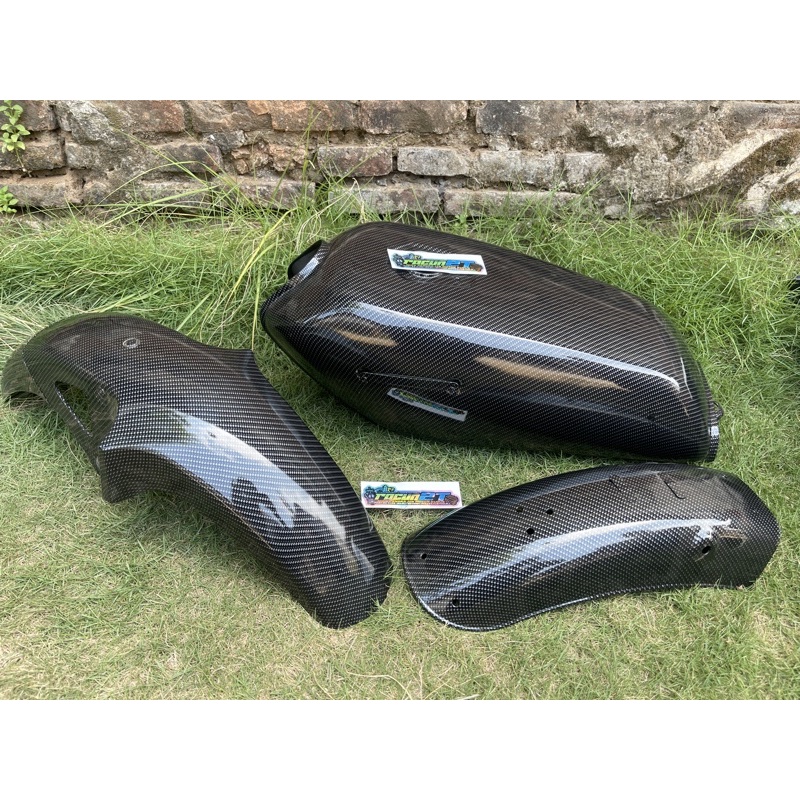 bodi set Rx spesial full carbon hitam keflar