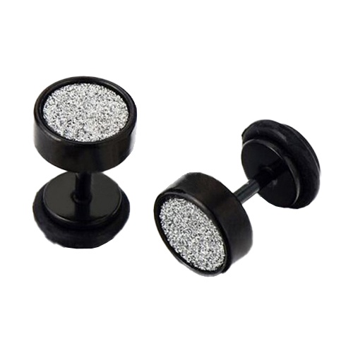 Hu Hu Hu Hu Hu Alat Bantu Pasang Kacamata♡ Anting Ear Plugs Bahan Stainless Steel Warna Hitam Gaya Punk Untuk Unisex