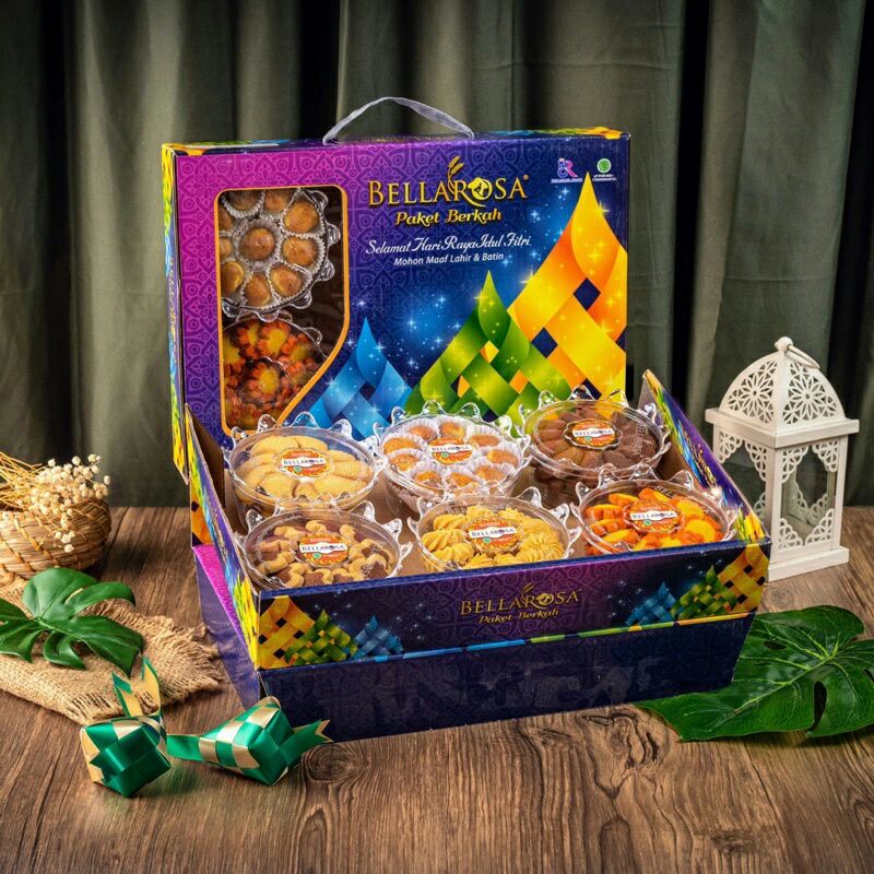 Paket Set Kue Kering Lebaran Bellarosa isi 6/Kue Nastar/Kue Kacang/Kue Sagu/Kue Coklat/Kue Putri Sal