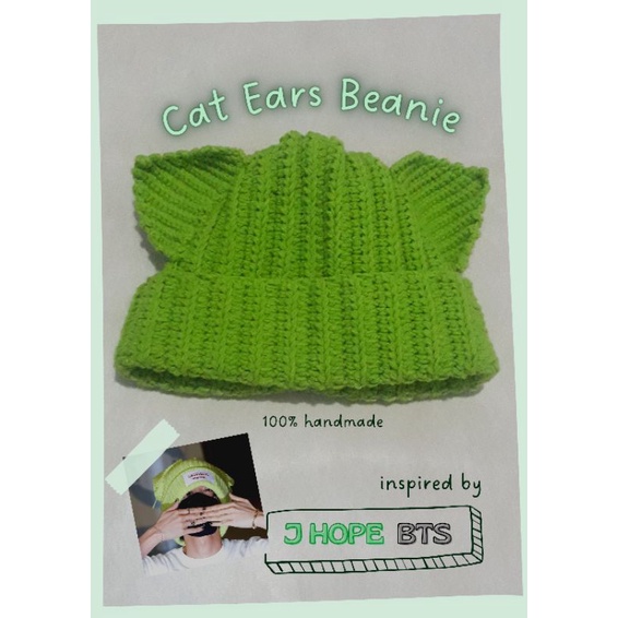 J HOPE BTS CAT EAR BEANIE