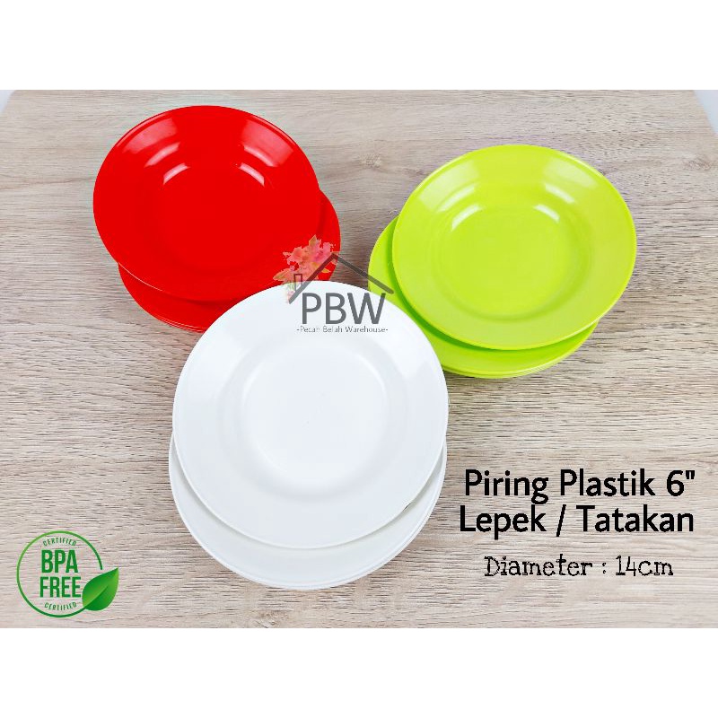 Piring Plastik 6" Lucky Star 926 / Piring Sambal / Piring Lepek / Piring Plastik Anak-anak