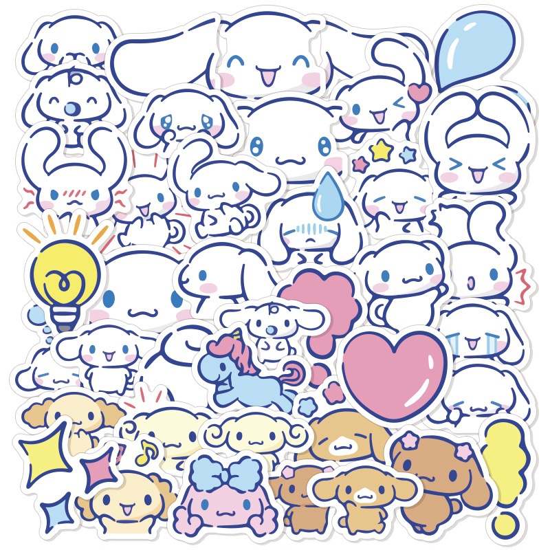 Cinnamoroll babycinnamoroll stiker kartun pom Purin ponsel case Jurnal bahan cute big telinga anjing