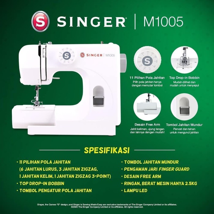 Mesin Jahit SINGER M1005 Portable Mini Multifungsi