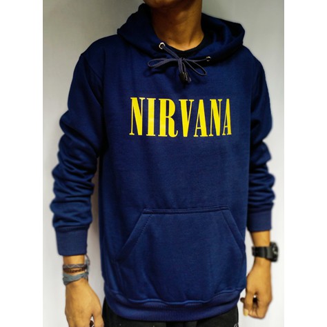 (Bisa COD) Kualitas Terbaik Hoodie Pria Dan Wanita Sweater Hoodir Sablonan NIRVANA