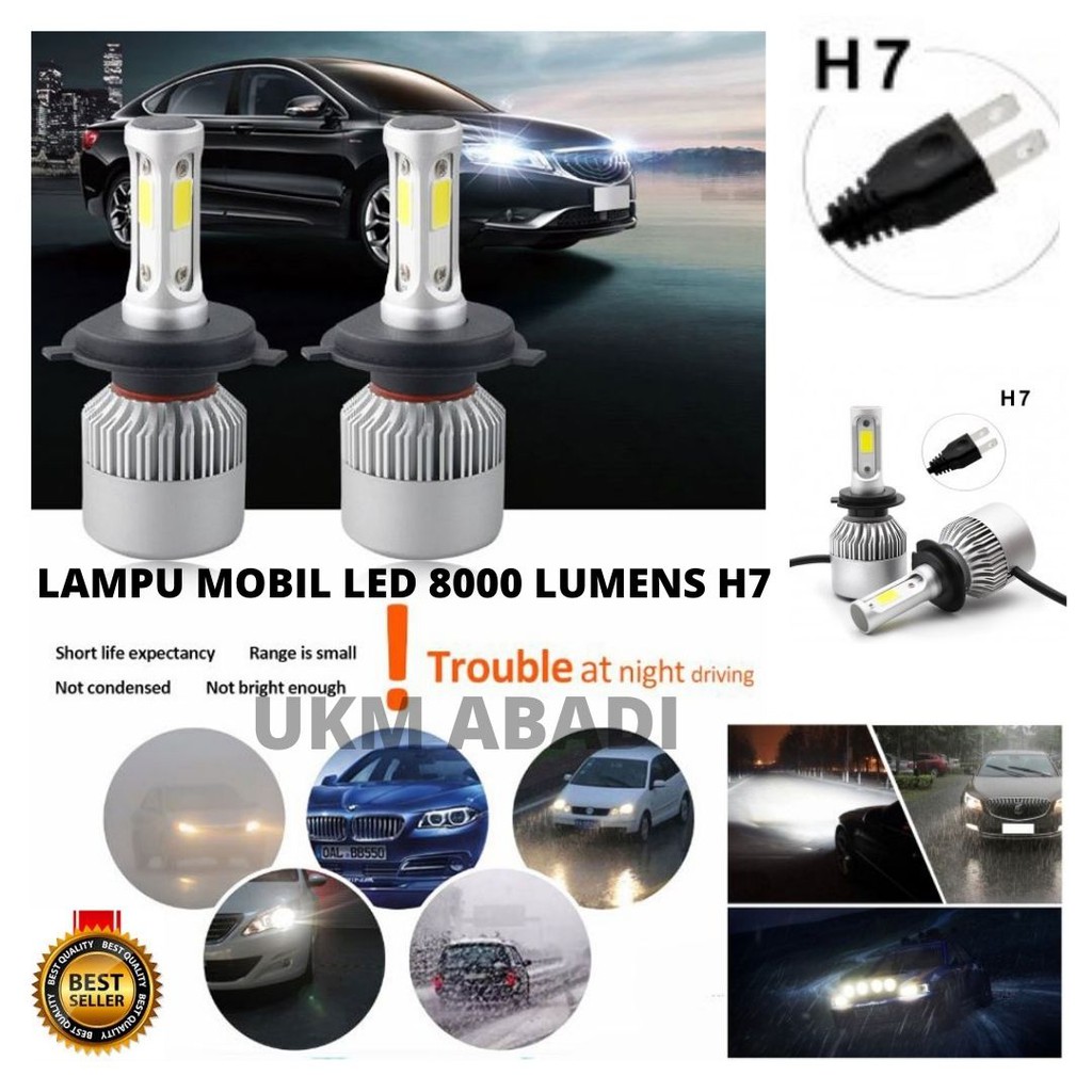 Lampu Mobil LED Headlight Lamp COB 8000LM H7 S2 Chip  111152