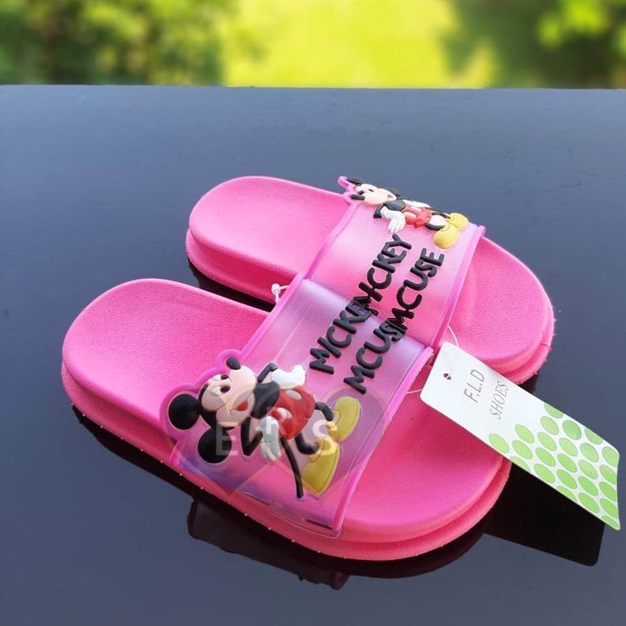 TOKOERS Sandal Anak Perempuan / Sandal Selop Anak Import Umur 4 5 6 tahun - Sandal Jelly Mickey Mouse - XNY8839-2