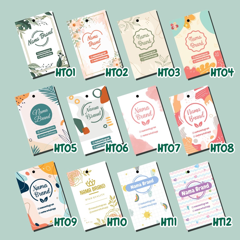 Hang Tag Custom Pola A3 | Tag Label Baju | Tag Baju | HangTag Baju | Free Design | Tag Label Hampers