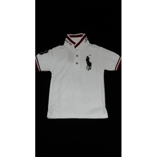 Kaos Anak Polo Putih Bahan Lacoste Halus.