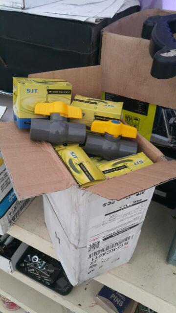 Stop Kran / Keran Plastik / Ball Valve Pvc 1/2” (sjt Brand)