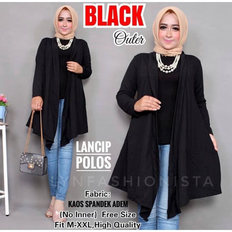 LYNFASHIONISTA-KARDIGAN WANITA PANJANG KAOS SPANDEK RAYON TEBAL ADEM MURAH/VIVIAN