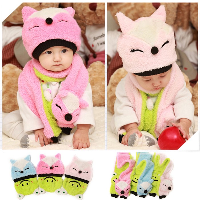 Double Sided Fox Frog Hat &amp; Syal / Topi + syal Fox Frog 2 Model Bolak Balik