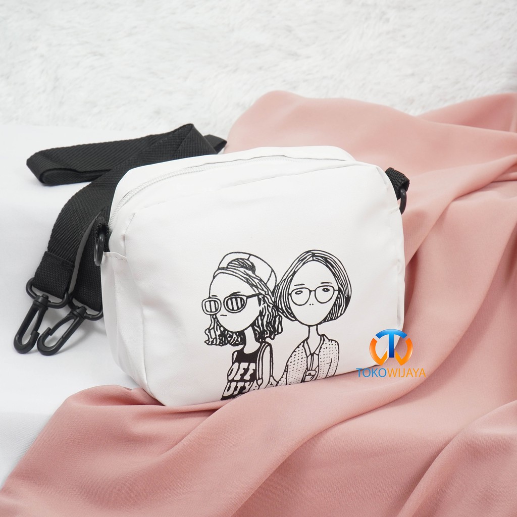 Tas Wanita Selempang Motif Cartoon | Tas Vintage Import