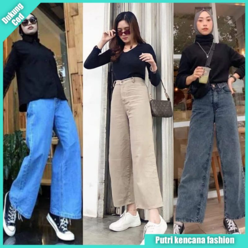 KULOT MOZZA JEANS HIGHWAIST//DELONIK KULOT JEANS WARNA//KULOT JINS PUTIH//CELANA KULOT JEANS WANITA/