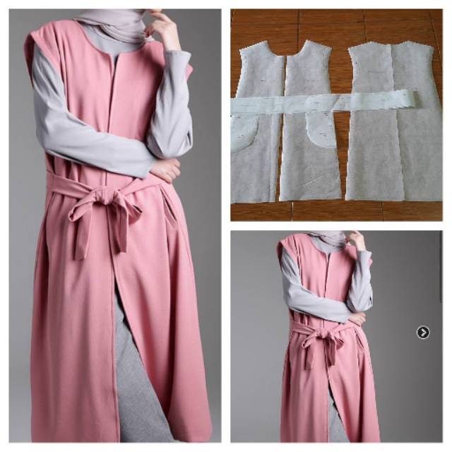 Pola jiplak outer wanita