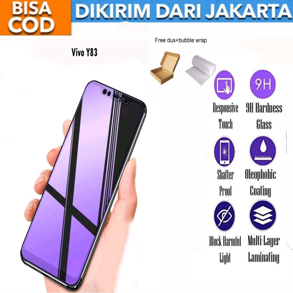 Tempered Glass Vivo Y83 Matte Blue Light Anti Gores Full Screen Full Cover Protector