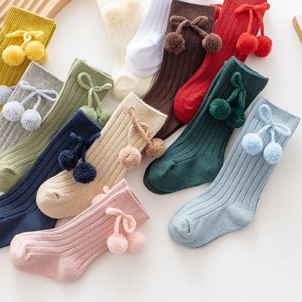 (pimenova) Kaos kaki anak kaos kaki bayi motif pom pom kain tebal