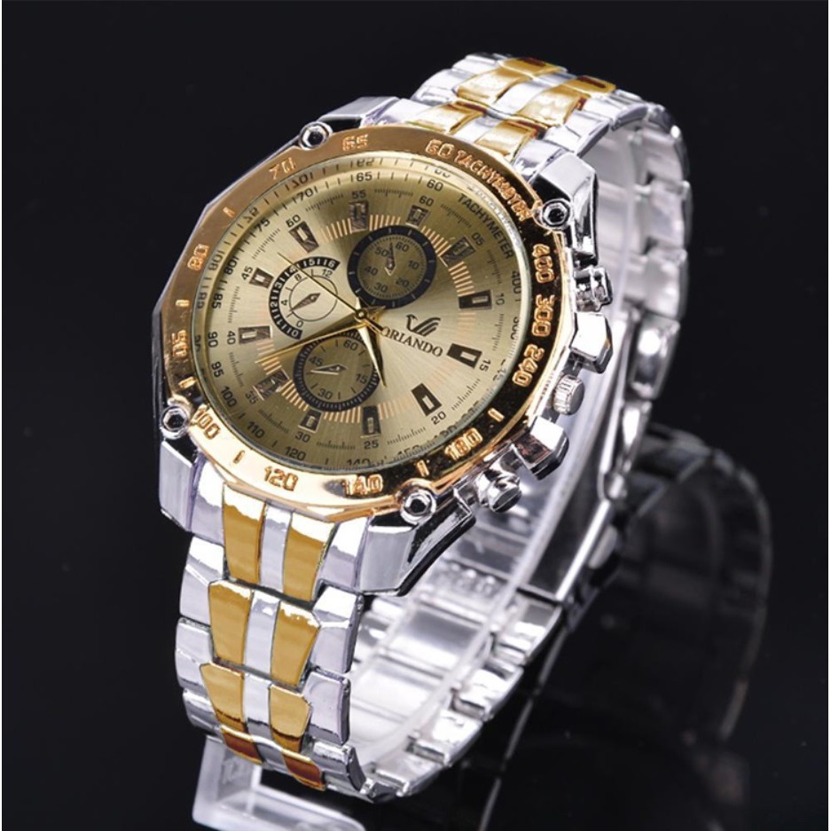 Jam Tangan Pria Premium ORLANDO 02 TWO TONE Korea Fashion Men Analog HIGH QUALITY watch