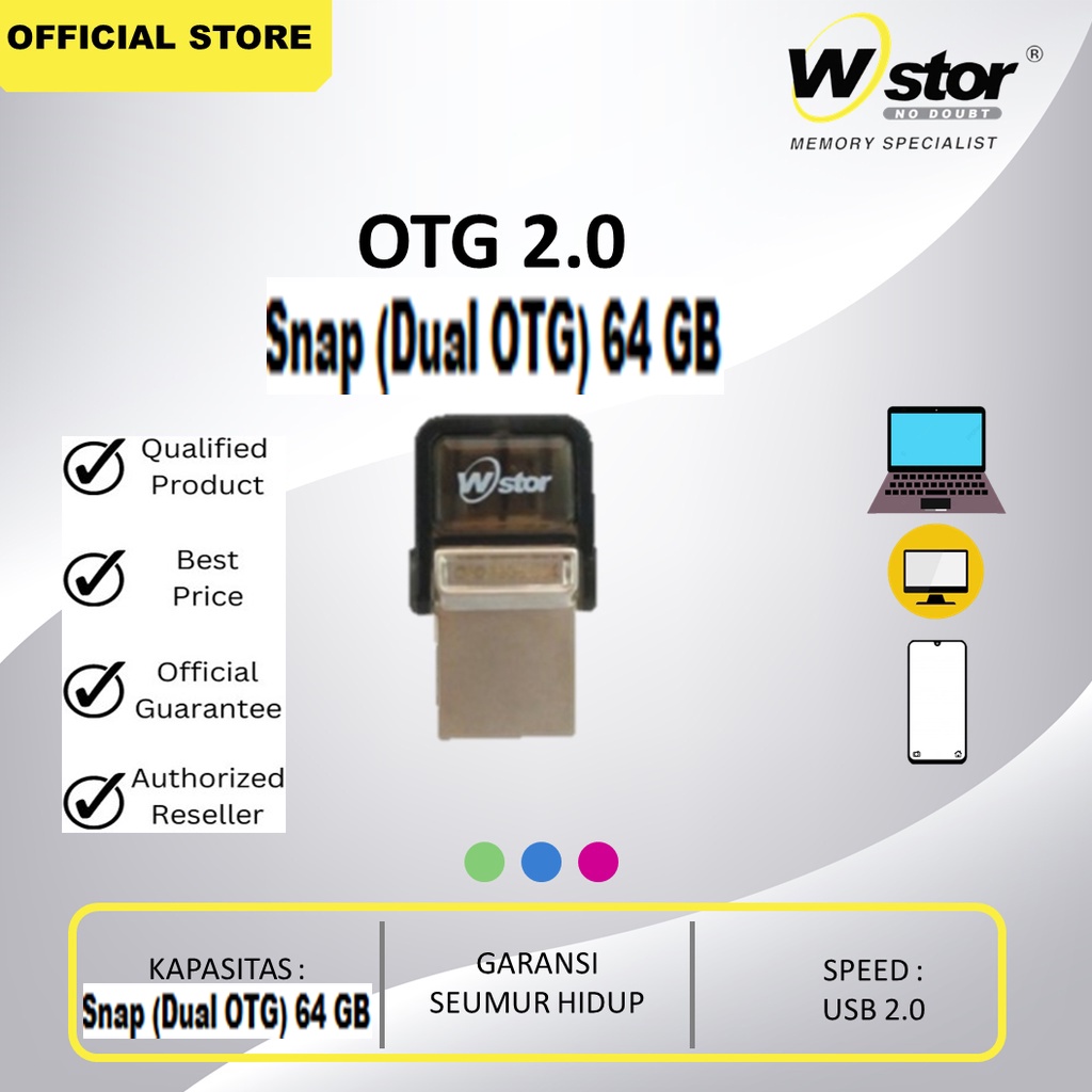 Flashdisk Otg 16gb Wstor Packing BERGARANSI