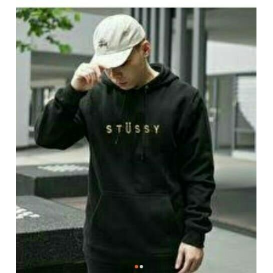 (BAYAR DI TEMPAT/COD) Stussy Sweater Helvetica Hoodie Pria Fit L