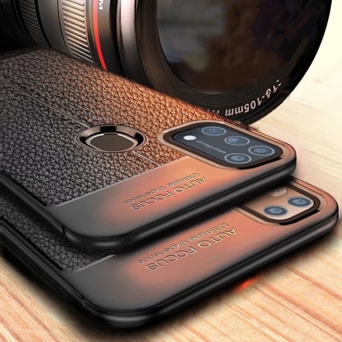 AutoFokus OPPO A53 2020 6.5 inchi Leather Soft Case Oppo A53 2020 AUTOFOCUS Motif Kulit Jeruk