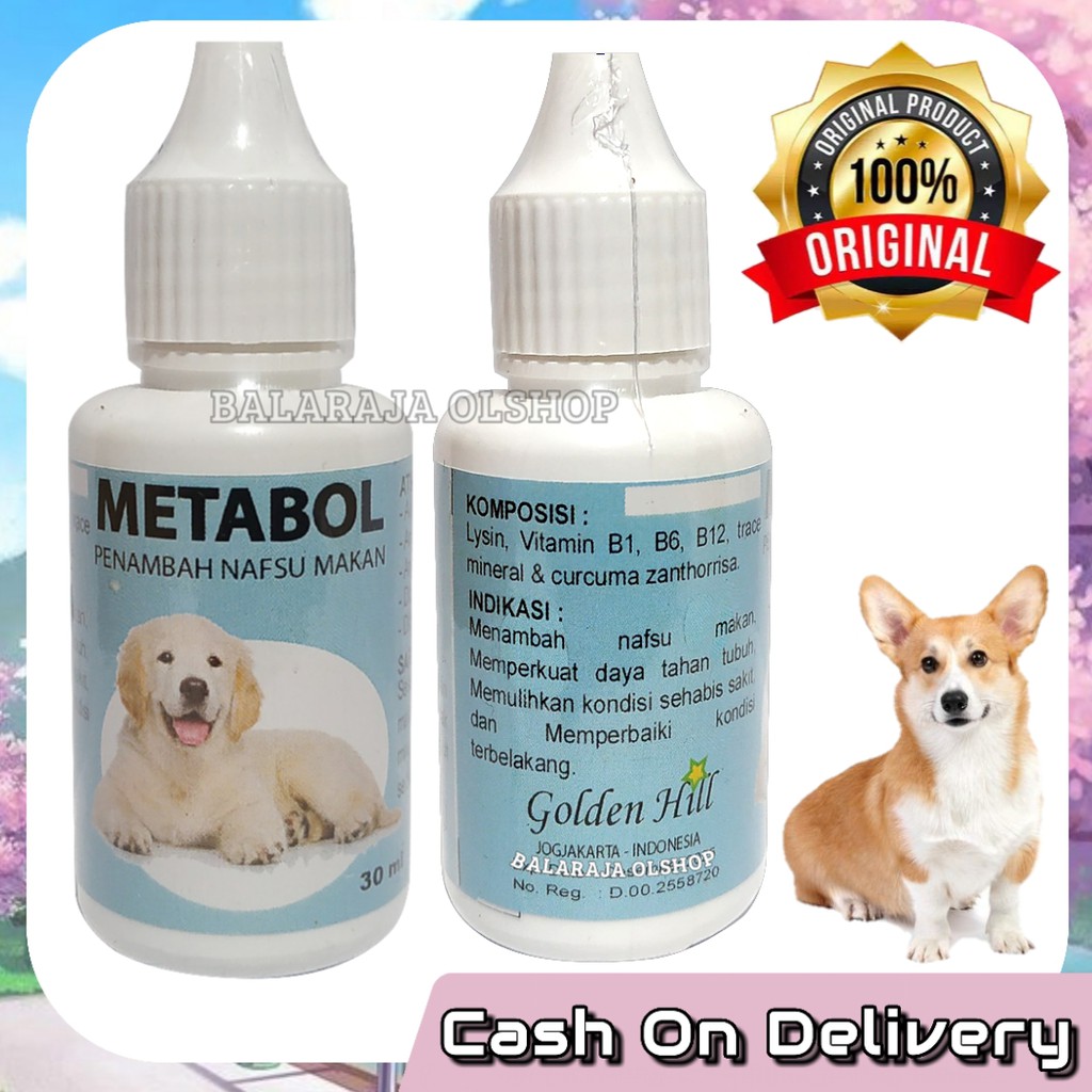 Vitamin Penambah Nafsu Makan dan Penggemuk Badan Anjing Puppy - Metabol Dog 30 ML