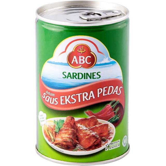 Sardines ABC Cabai Saus Extra Pedas Kalengan Makanan Instan