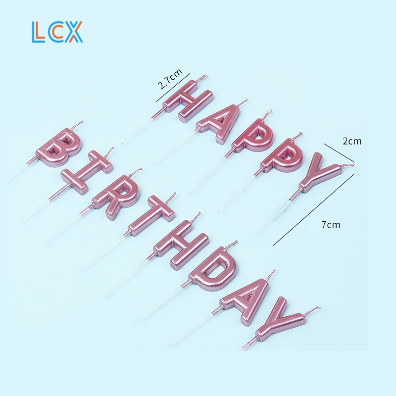 LCX Lilin Spiral Panjang / Lilin Ulang Tahun Panjang Spiral Metalik Warna/Lilin Huruf Happy Birthday