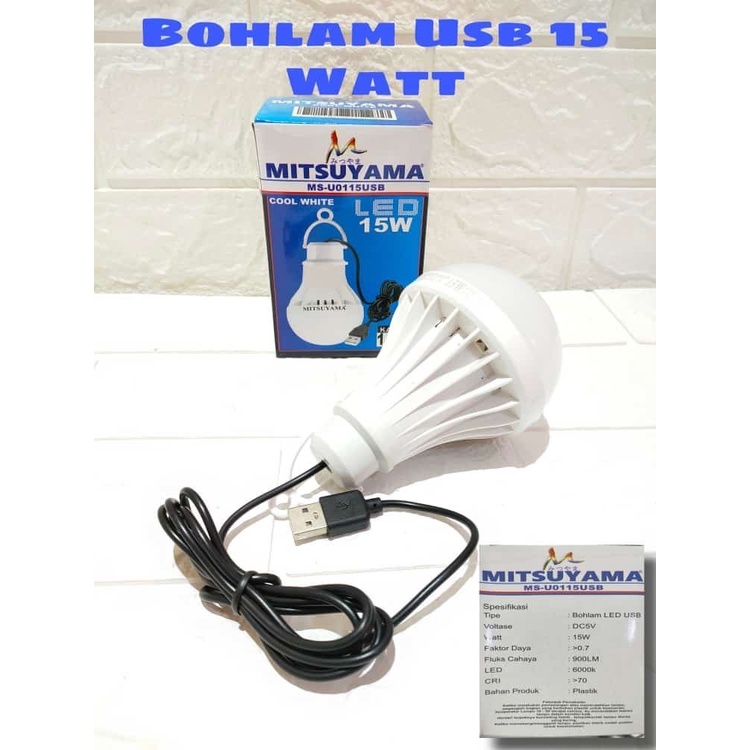 Barangunik2021- Bohlam/Lampu USB 15w Lampu LED USB 15 watt Merk MITSUYAMA