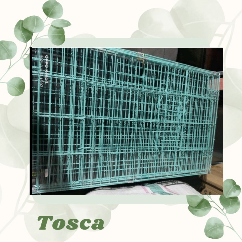 KANDANG KUCING ANJING KELINCI MUSANG BESI LIPAT TINGKAT 1 UKURAN 60X45X55 Size L-60 CM Tosca