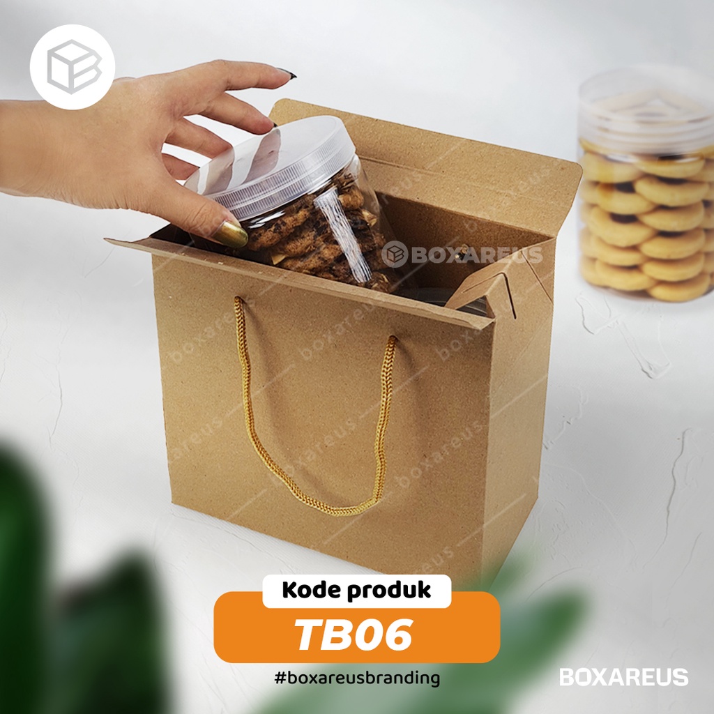 Box Toples Kue Kering Packaging Kotak Cookies Kemasan  | TB06 Brown (20pcs)