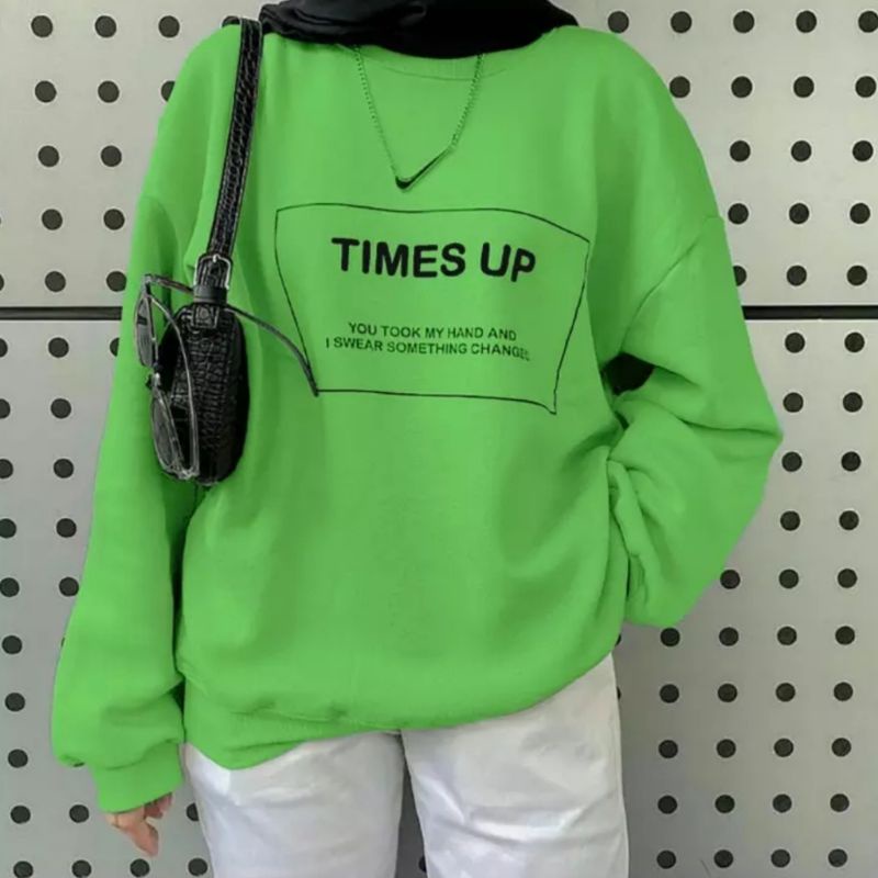 Sweater basic TIMES UP/sweater wanita polos tebal/fashion wanita/bahan fleece tebal