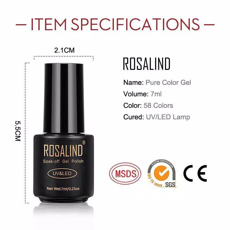 ROSALIND LIGHT PINK COLOR SERIES Gel Nail Polish UV LED / Kutek / Cat Kuku Bagus