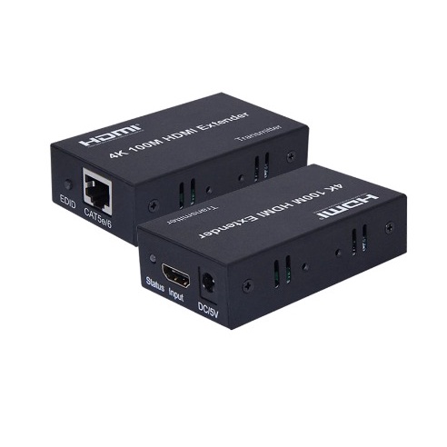 Hdtv Extender over NB lan cat 5e 6 6e 6a single tx rx 100 meter 4k 2k adaptor - Hdtv to rj45 100m UHD adapter