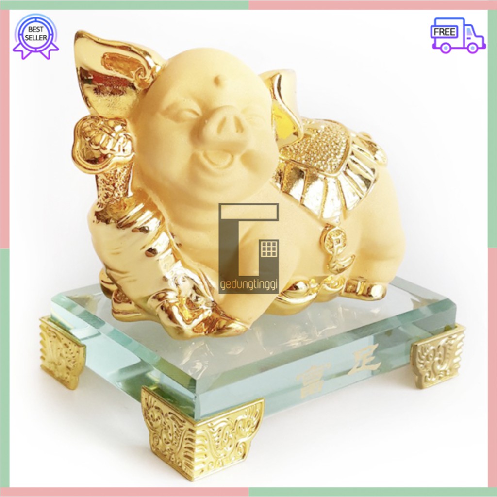 Patung Pajangan Hadiah Imlek Fengshui 12 Animal Zodiak Bintang Binatang Hewan Shio Sio Babi Tikus Kerbau Macan Harimau Kelinci Naga Ular Kuda Kambing Monyet Ayam Anjing Tiger Rabbit Dragon Snake Horse Rooster Pig Rejeki Hoki Emas Ukuran Kecil Small Size