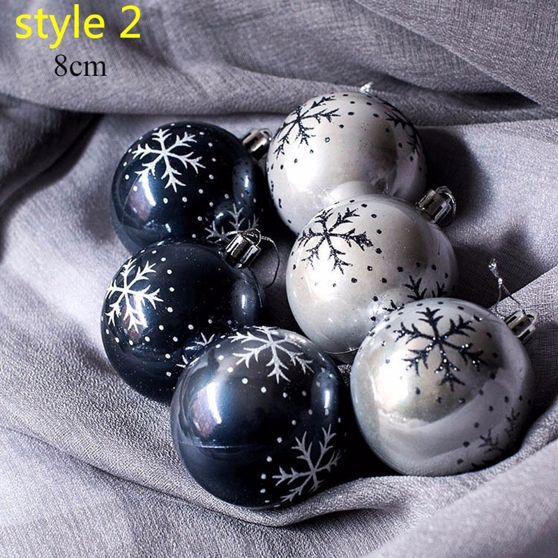 6pcs Ornamen Bola Gantung Bahan Plastik Untuk Dekorasi Pohon Natal