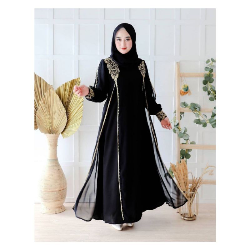 Abaya Saudi Abaya Zaliya / Gamis Hitam / Dress Hitam / Gamis Arab / Abaya Arab