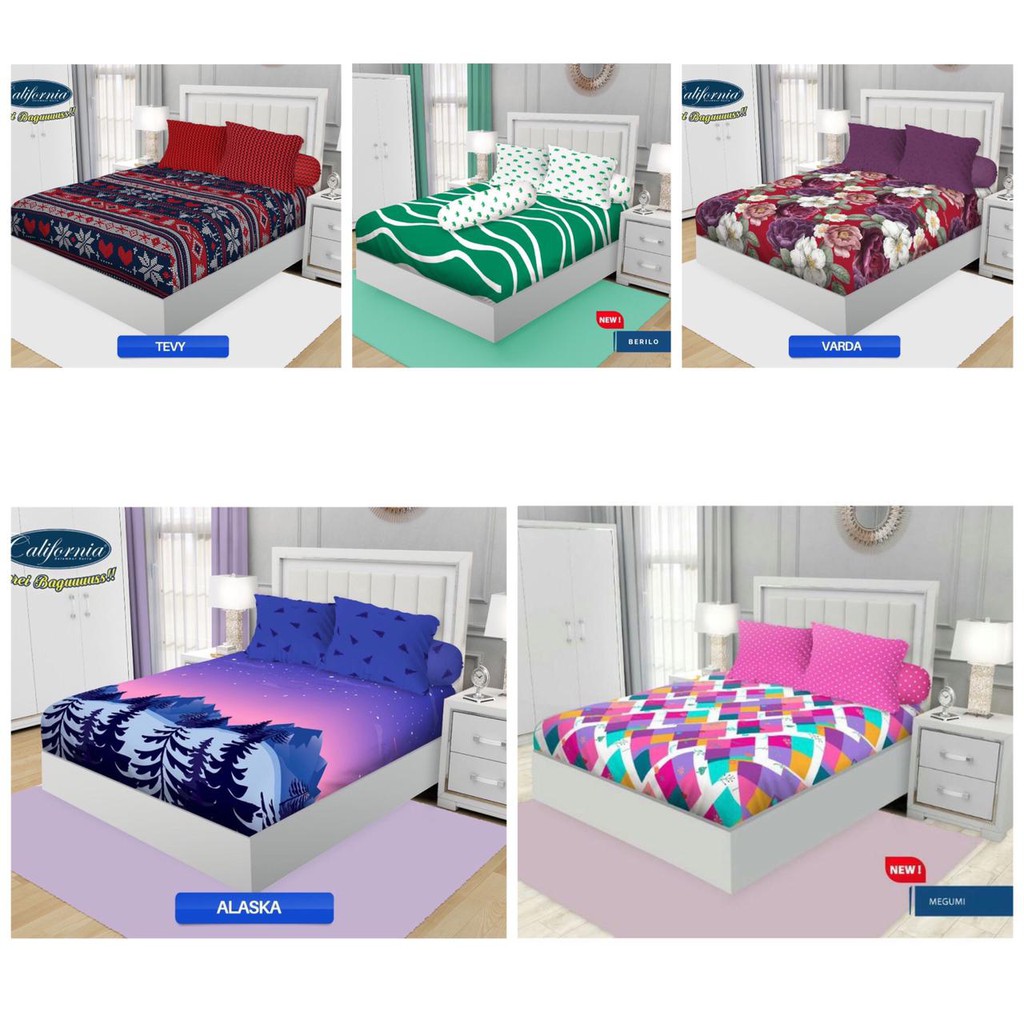 Sprei California King Size 180 x 200 Bantal 4 - Sprei California Murah Size King 180 B4