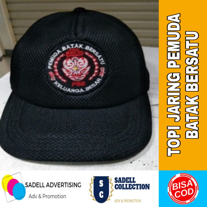 Topi Batak Topi Pemuda Batak Bersatu Hitam Jaring Double Mash