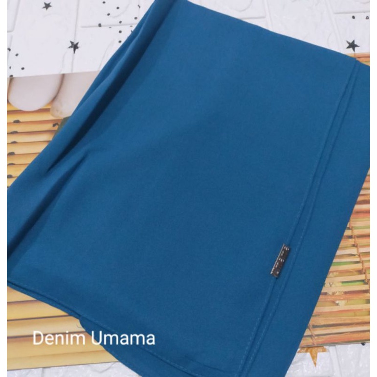 [175X75 CM] Jilbab Pashmina Polos Crepe Diamond Italiano Umama-Crepe Denim