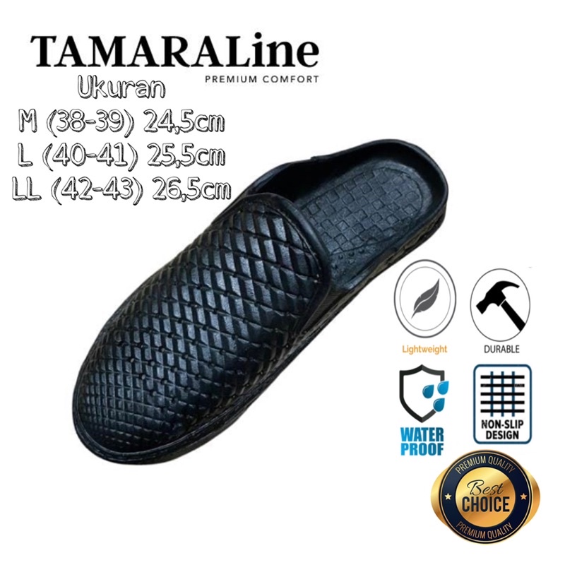 Sepatu Sandal Selop Slide Slip on Karet Pria Dewasa / Remaja - TAMARALINE 225 / Bahan Premium Lentur Empuk Ringan Kuat Anti Slip Anti Air / Model Casual Santai Rumah Kerja Outdoor Kamar Mandi  Murah Original