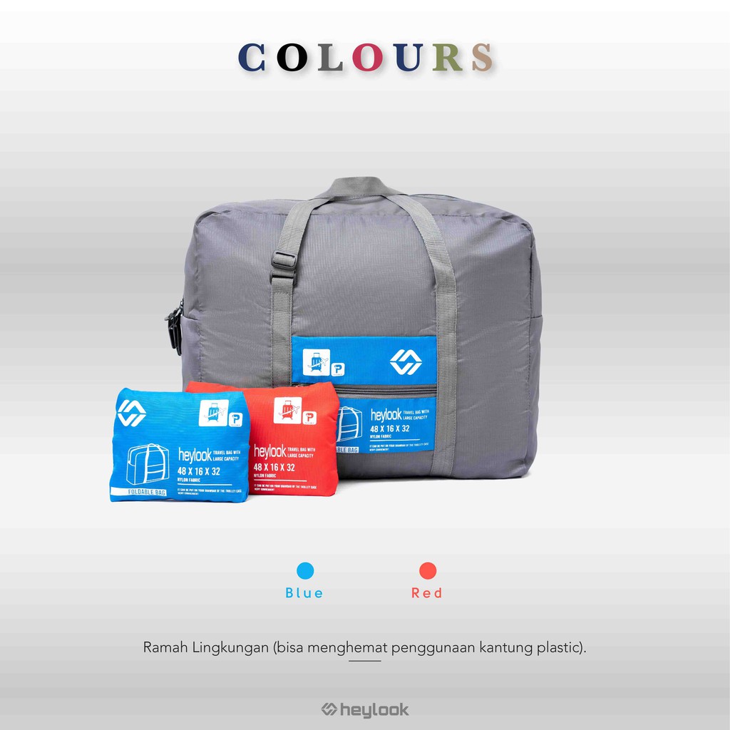 HEYLOOK Project - Backpack FOLDABLE Bag Tas Duffel Tas Trolley Bag Hand Carry Bag Tas Cabin Tas Lipat Pria