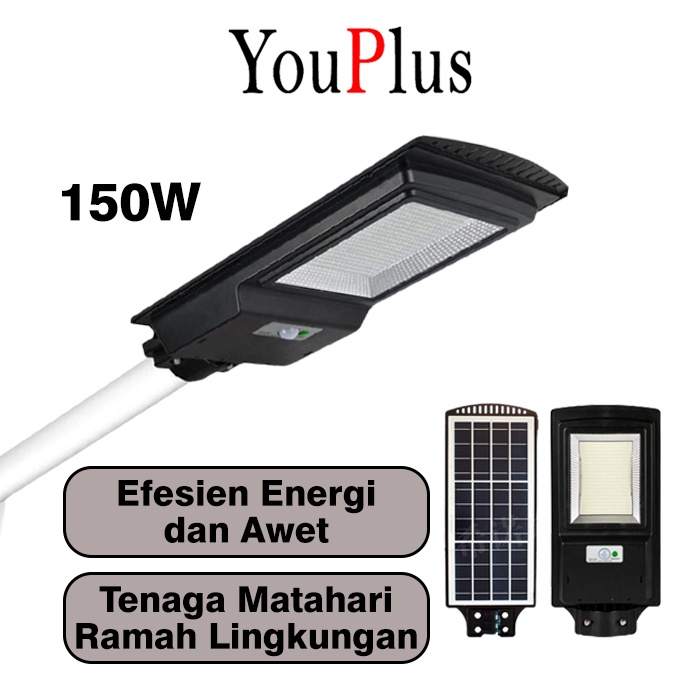 YOUPLUS LAMPU PJU SOLAR 150W / LAMPU JALAN SOLAR LED TENAGA MATAHARI / SOLAR CELL ALL IN ONE 150W /P