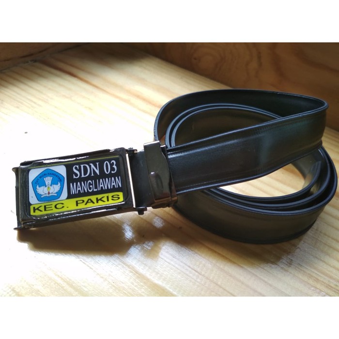 Sabuk Logo Sekolah  / Custom Ikat pinggang Logo Sekolah  ukuran 2,5cm Untuk Anak SD  ( min pembelian 50 pcs )