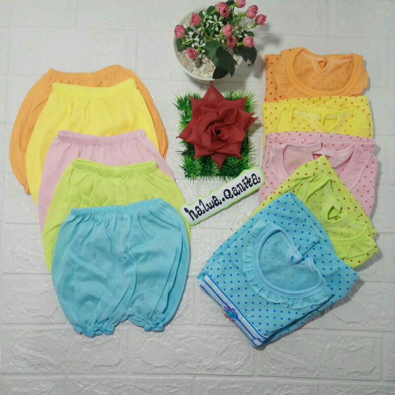 Baju Bayi Baru Lahir Setelan Dress Bayi Perempuan Murah Baju Bayi Newborn 0-6 Bulan